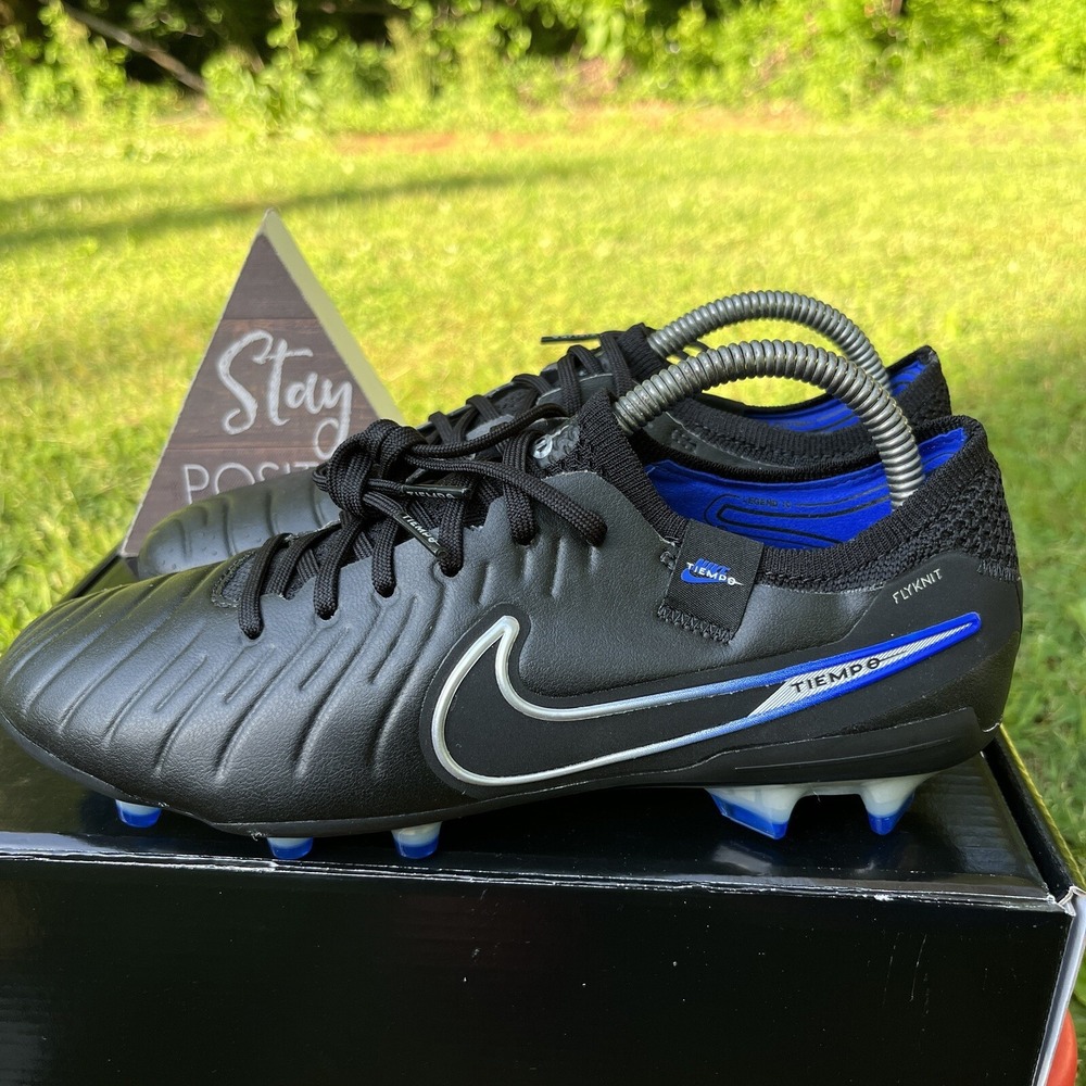 Nike Legend 10 Elite FG Soccer Cleats Men Size 6.5 /‎ Women Size 8 Black  / Blue